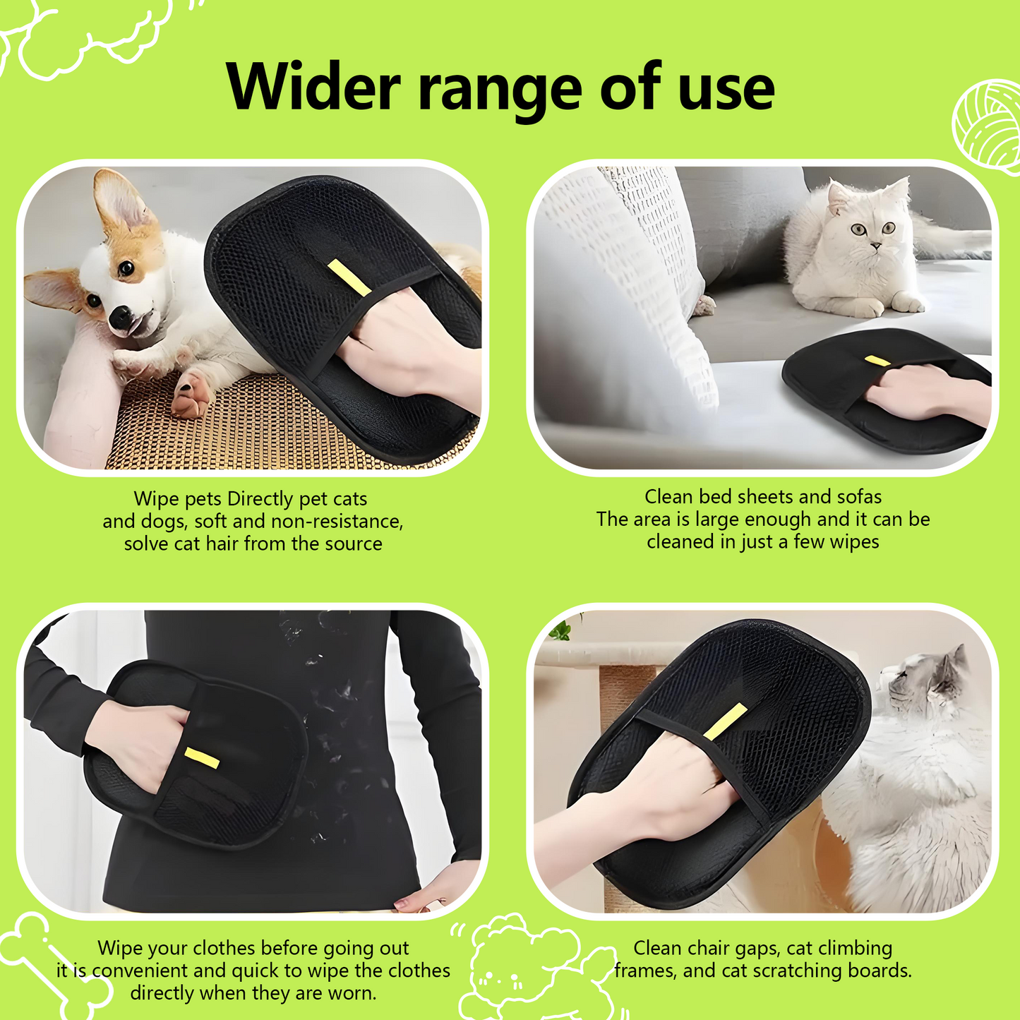 Pet Hair Removal Gloves——Easy grooming and hair removal