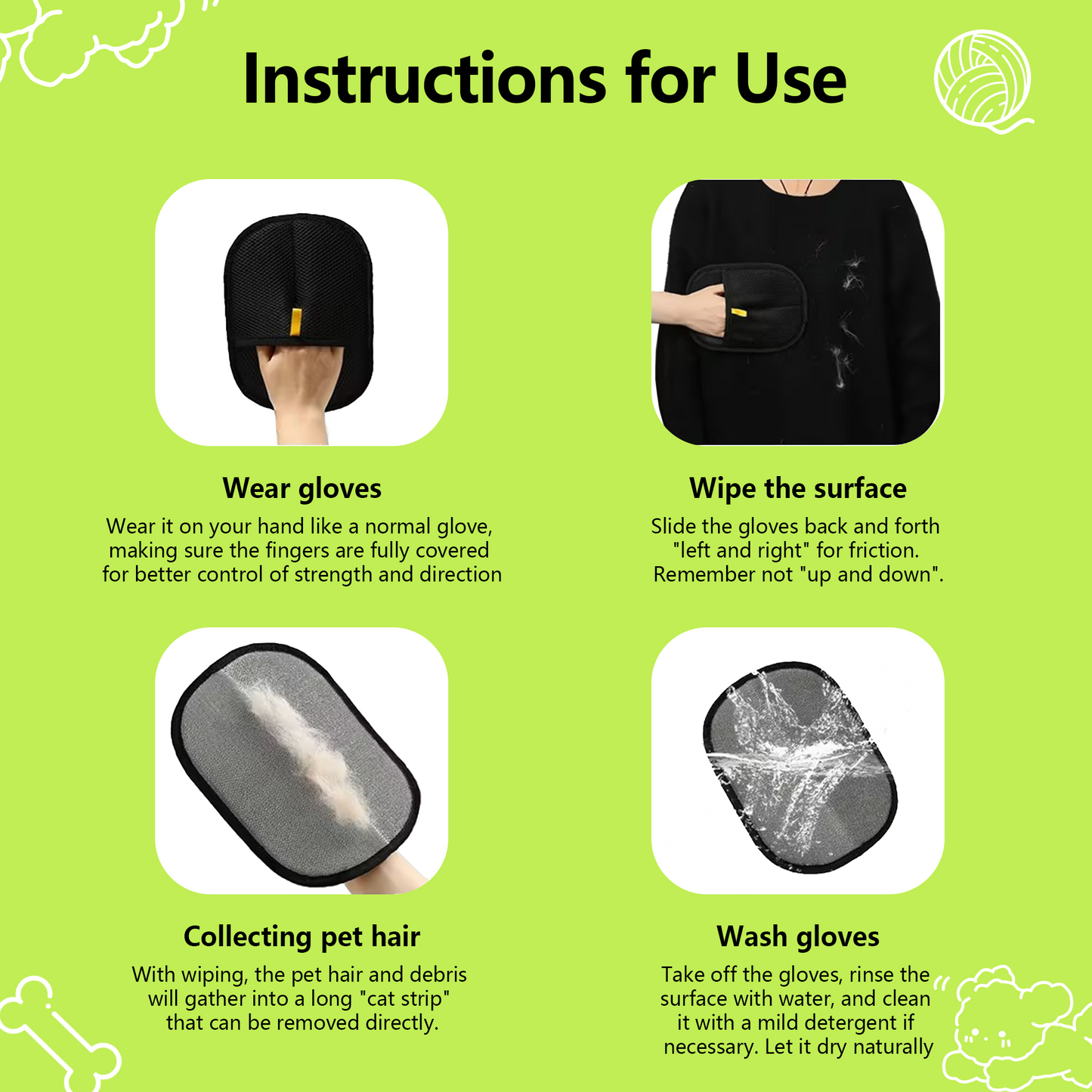 Pet Hair Removal Gloves——Easy grooming and hair removal