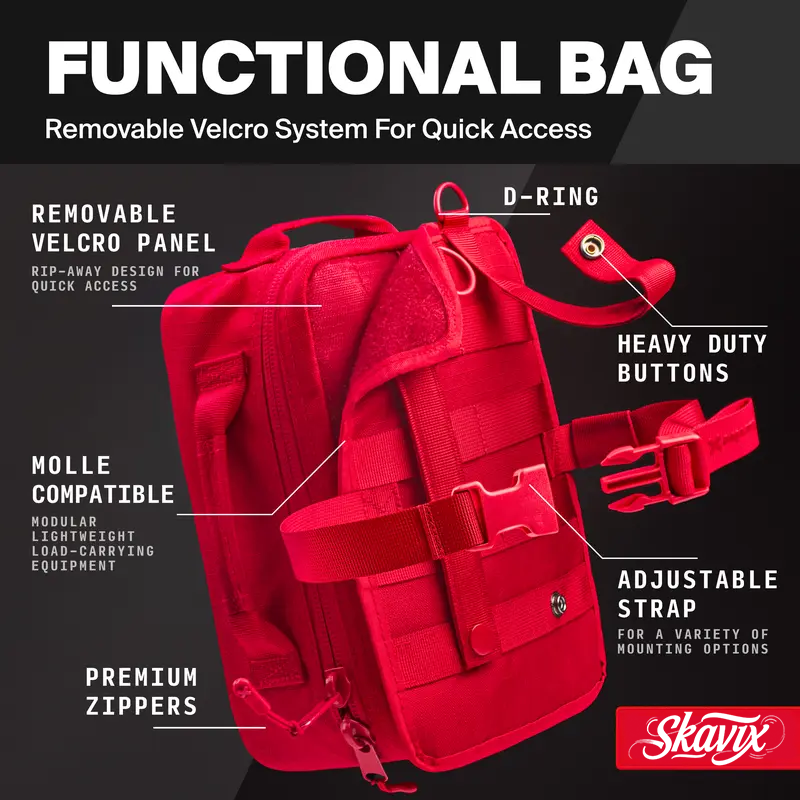Skavix Large Comprehensive First Aid Kit Ideal for Car, Travel & Home - Emergency Kit for Hiking, Camping, Backpacking and Outdoors
