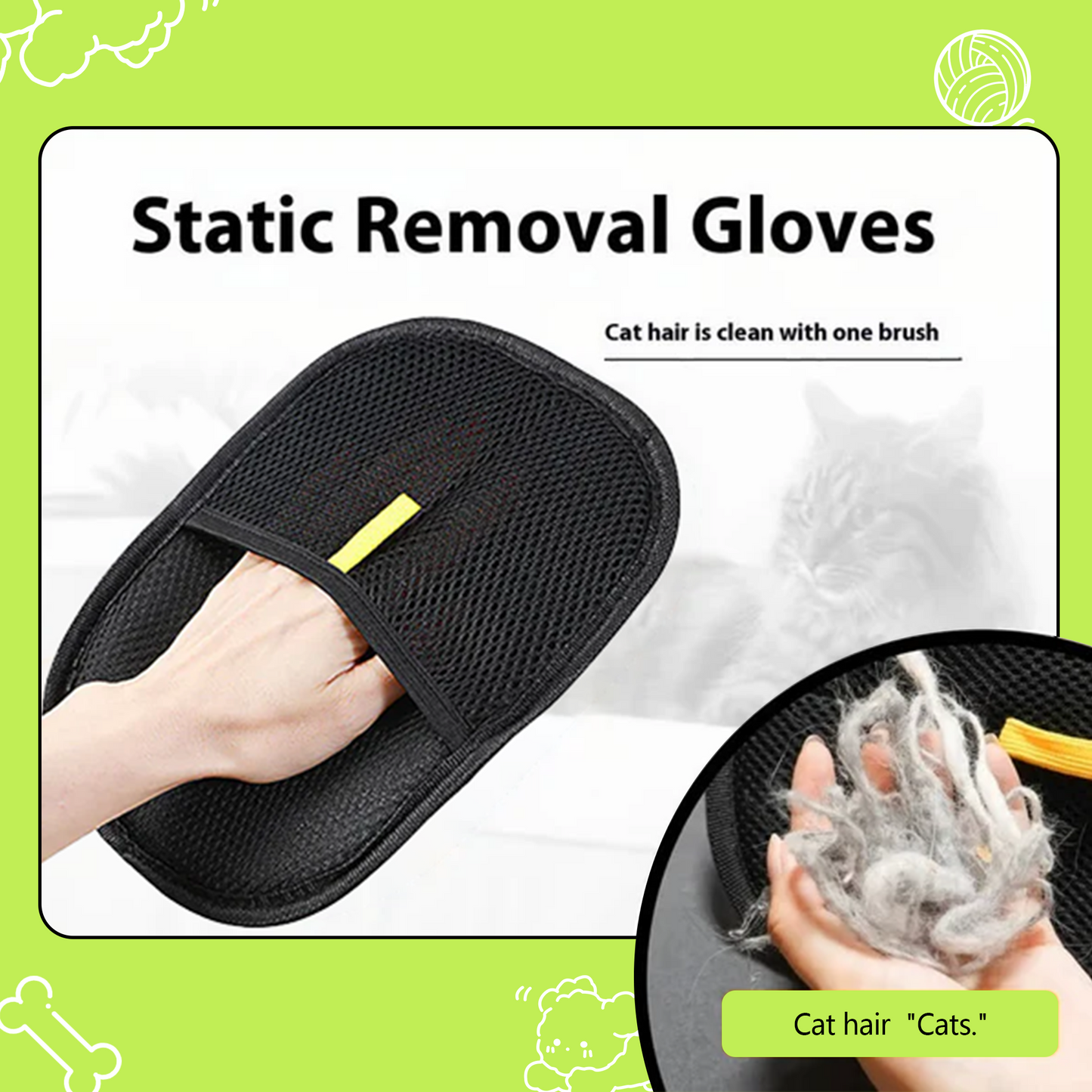 Pet Hair Removal Gloves——Easy grooming and hair removal