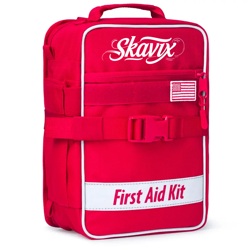 Skavix Large Comprehensive First Aid Kit Ideal for Car, Travel & Home - Emergency Kit for Hiking, Camping, Backpacking and Outdoors