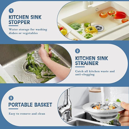 🔥LAST DAY 53% OFF-Upgraded 3 in 1 Kitchen Sink Drain Strainer