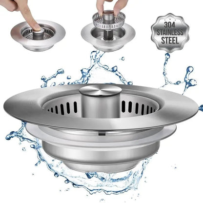 🔥LAST DAY 53% OFF-Upgraded 3 in 1 Kitchen Sink Drain Strainer