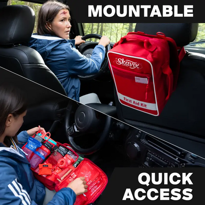 Skavix Large Comprehensive First Aid Kit Ideal for Car, Travel & Home - Emergency Kit for Hiking, Camping, Backpacking and Outdoors