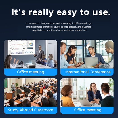 Alisanda  Voice Recorder, Notetaker, Transcribe & Summarize, Support 112 Languages, Audio Recorder for Lectures, Meetings Black