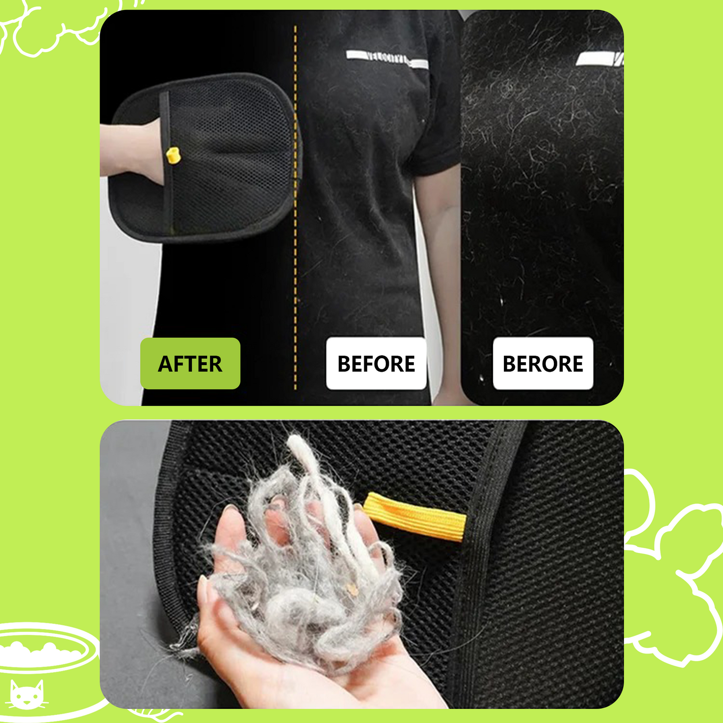 Pet Hair Removal Gloves——Easy grooming and hair removal