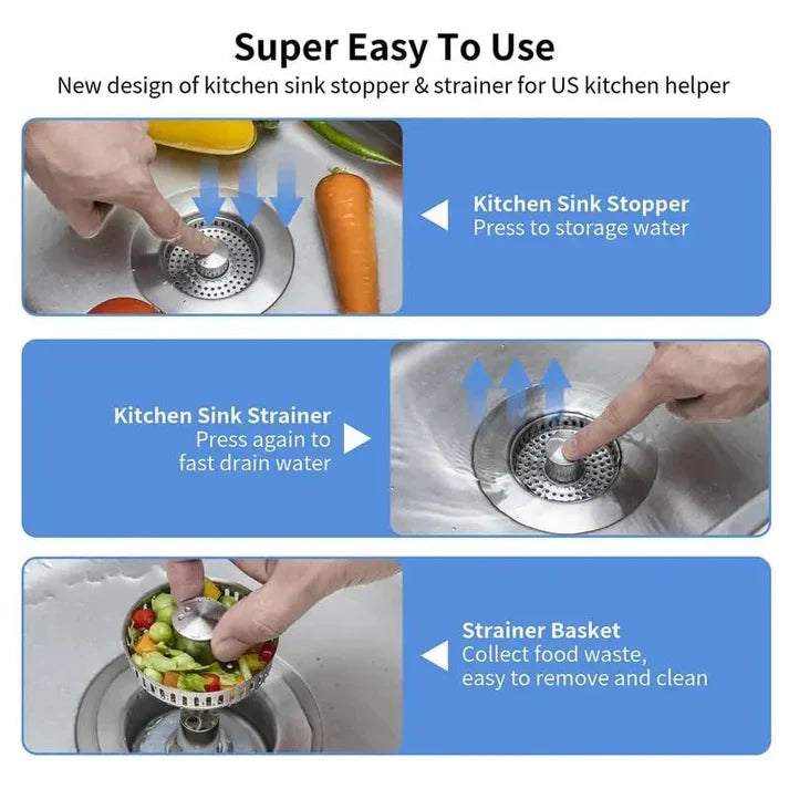 🔥LAST DAY 53% OFF-Upgraded 3 in 1 Kitchen Sink Drain Strainer